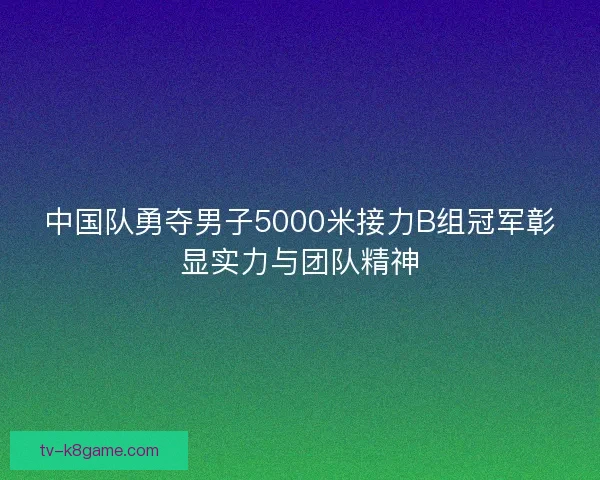 中国队勇夺男子5000米接力B组冠军彰显实力与团队精神