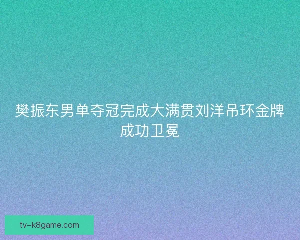 樊振东男单夺冠完成大满贯刘洋吊环金牌成功卫冕 樊振东男单夺冠完成大满贯刘洋吊环金牌成功卫冕
